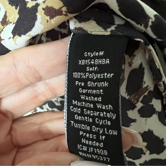 Sanctuary Ruffled Tie Neck Cheetah Print Chiffon Blouse - Picture 5 of 7